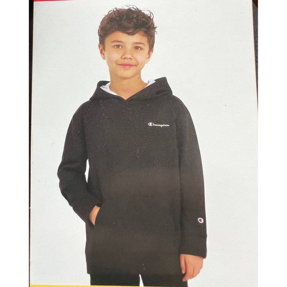 NEW Champion Boy/Girl Youth Hoodie Black Fleece Lined Sweatshirt Size S 7/8 NEW